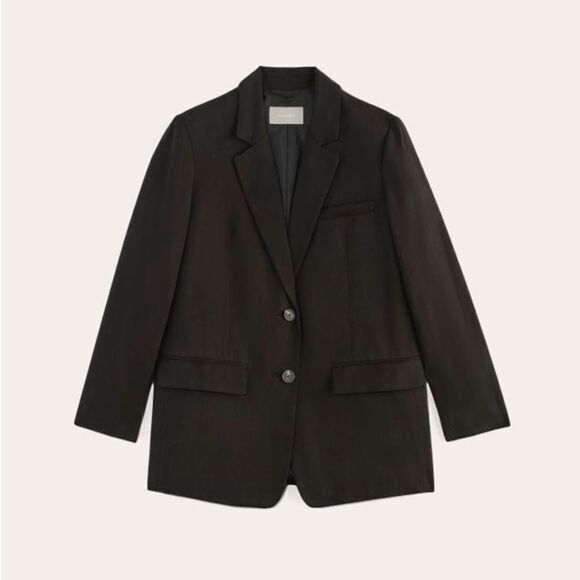 NWT Everlane The Tencel Oversized Black Blazer Jacket in Buttersmooth Size 8 - Picture 10 of 14